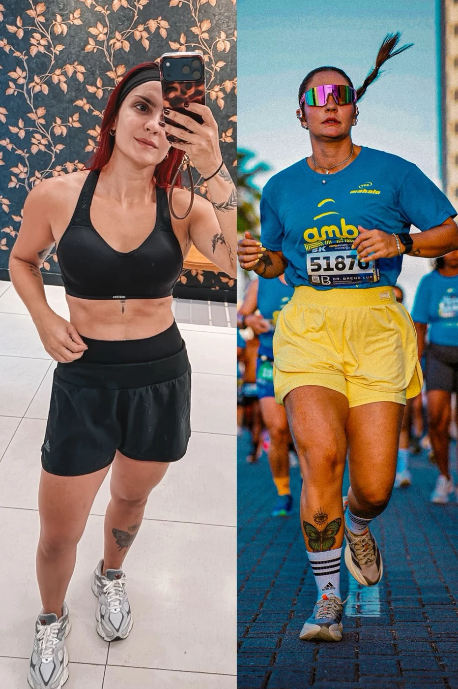 Registro de evolução de aluna e participação em corrida de rua